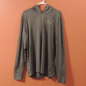 Kulu Shirt Men X Large Grey Long Sleeve Hooded Pullover Shirt
